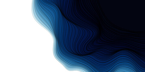 Poster - Abstract background fluid wave curve lines with gradient teal blue and black on white background.