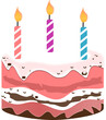 Cute cake for birthday pink colorful, png, element, icon