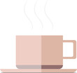 Coffee mug on a pink color flat icon, element, png
