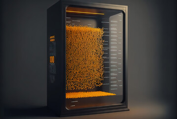 Aufkleber - Big data abstract concept with data clusters collected by server. Digital sorting and management concept. Generated AI.