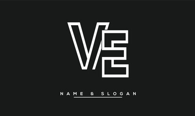 VE,  EV,  V,  E  Abstract  Letters  Logo  Monogram