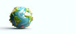 © mizan - 3d full body earth in cartoon style full studio center in small white background, Generative AI