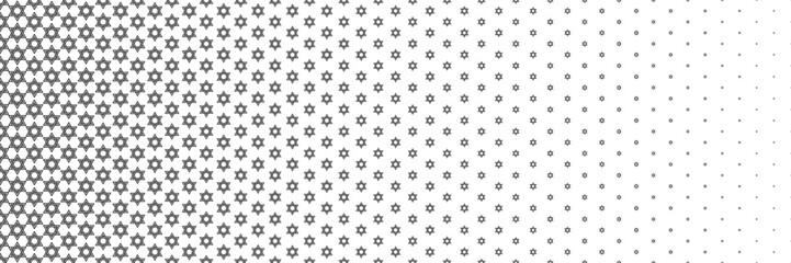 Poster - horizontal black halftone of star design for pattern and background.