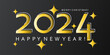 © velishchuknatali - Calendar 2024. Festive golden numbers of the new year on a black background. Design elements