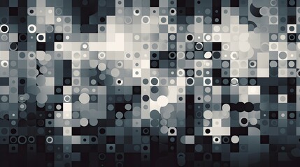 striking black and white pixel pattern background