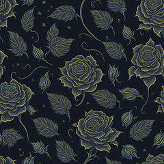  Gilded Beauty: The Golden Rose Pattern!
