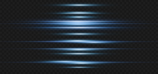 Wall Mural - vector illustration in blue color. set of light effects. glare and flash. bright beams of light. glo