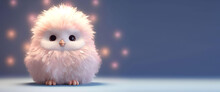 Cute Fluffy Woolly Baby Owl Made From Material And Fabric Beads. Generative AI