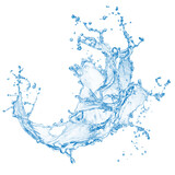Water splash with isolated transparent background in white background