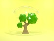 green tree nature 3d render abstract illustration