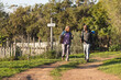 © Wavebreak Media - Happy senior african american couple with backpacks walking in sunny nature