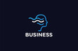 Creative logo design depicting a head with waves- Logo Design Template	
