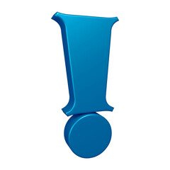 Poster - 3D blue exclamation mark symbol or icon design