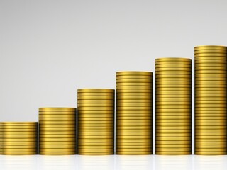 Wall Mural - Stacks of gold coins of different height