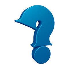 Poster - 3D blue question mark or icon design