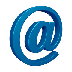 Poster - 3D blue email or at symbol design