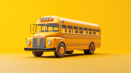 Wall Mural - Back to school background with bus. Generative Ai