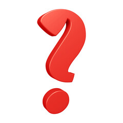 Poster - 3D red question mark or icon design