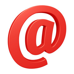 Poster - 3D red email or at symbol design