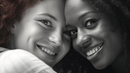 Wall Mural - two women looking at each other with lips open