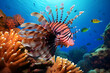 lionfish gracefully navigating through a coral