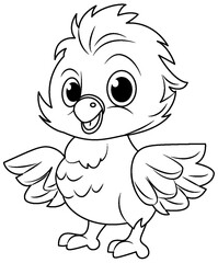 Wall Mural - Chick doodle coloring page for children
