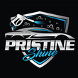 © Musawir shah - pristine shine and automotive detailing and repairing logo design template.