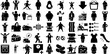 Big Collection Of Fat Icons Collection Hand-Drawn Isolated Simple Pictograms Knife, Fitness, Creamy, Body Illustration Vector Illustration