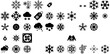 Mega Set Of Snowflake Icons Collection Hand-Drawn Linear Drawing Silhouette Wind, Symbol, Icon, Snowflake Signs Isolated On White Background