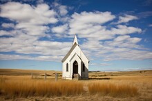 Small White Church In The Prairie Of New South Wales, Australia