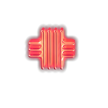 Red luminous symbol