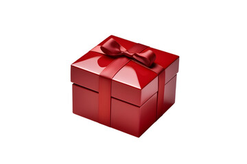 Wall Mural - red gift box with red ribbon