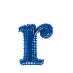 Small spheres on the blue symbol. letter r