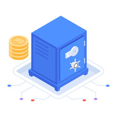 Canvas Print - Isometric icon of cryptocurrency comparison 