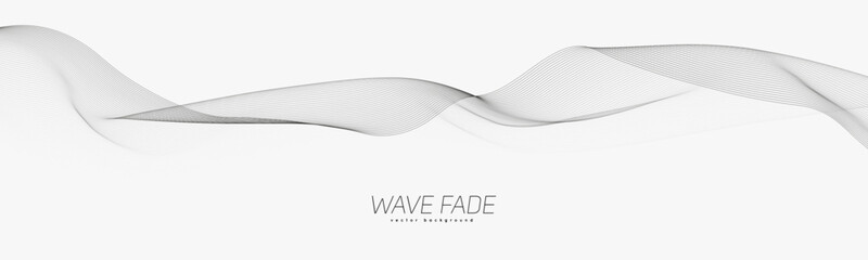 Poster - Abstract background with faded line waves. Warped waveform.