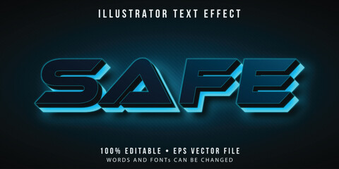 safe 3d vector editable text effect