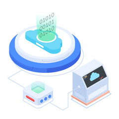 Poster - Set of Database Management Isometric Icons 

