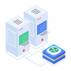 Sticker - Set of Database Management Isometric Icons 

