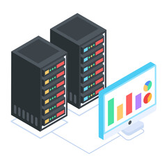 Wall Mural - Set of Database Management Isometric Icons 

