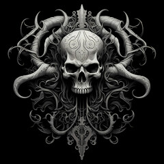 Wall Mural - the occult tshirt tattoo design dark art illustration isolated on black