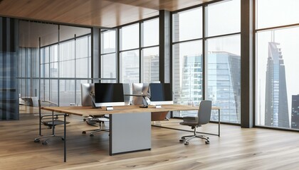 Poster - office interior with desk