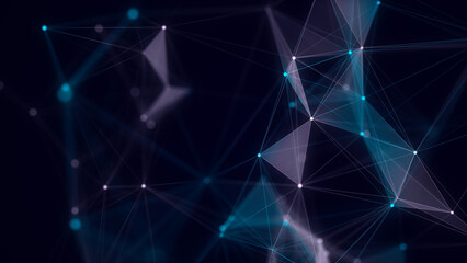 Leinwandbilder - Blue network connection structure. Science background. Abstract digital background. Big data visualization. 3d rendering.