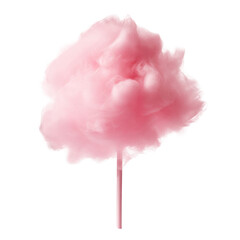 pink cotton candy isolated. illustration ai generative.
