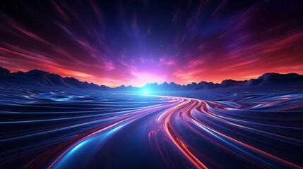 Futuristic abstract background with speed motion and glowing lines