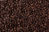 Fototapeta Kuchnia - Top view background of aromatic brown coffee beans