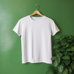 Sticker - Illustration of a white plain t-shirt mockup, AI Generated