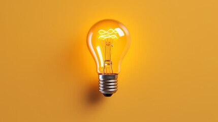 yellow bulb on yellow background
