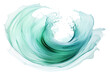 a captivating twirl of mint green and seafoam blue abstract shape, generative ai