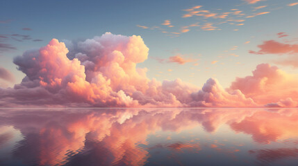 Wall Mural - beautiful sky and clouds with sunset natural background. generative ai.