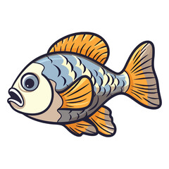 Poster - Aquatic Masterpiece: African Cichlid Fish Art Illustration